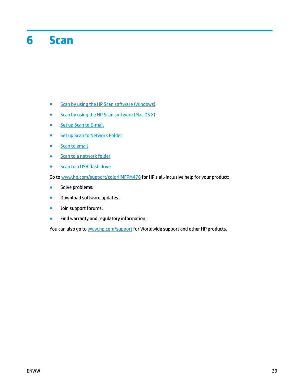 Scan, 6 scan, 6scan | HP Color LaserJet Pro MFP M476 series User Manual | Page 49 / 144