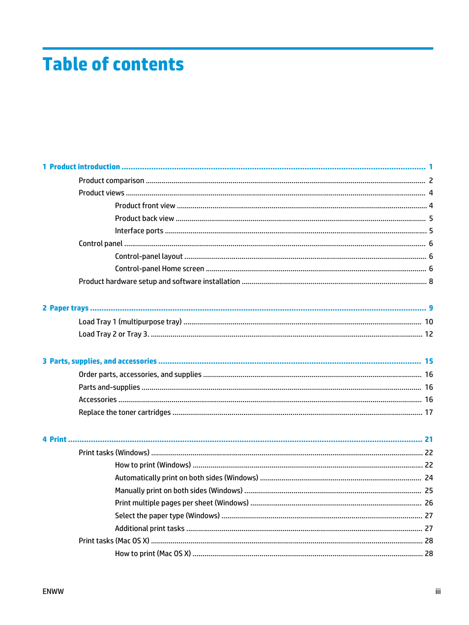 HP Color LaserJet Pro MFP M476 series User Manual | Page 5 / 144