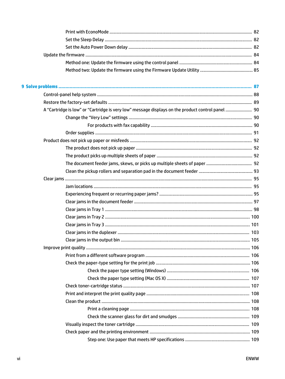 HP Color LaserJet Pro MFP M476 series User Manual | Page 8 / 144