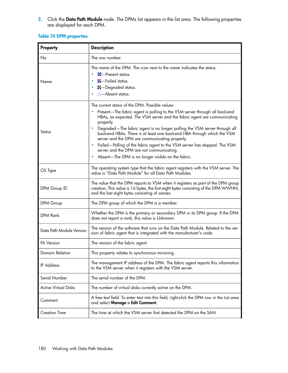 Dpm properties | HP SAN Virtualization Services Platform User Manual | Page 180 / 400