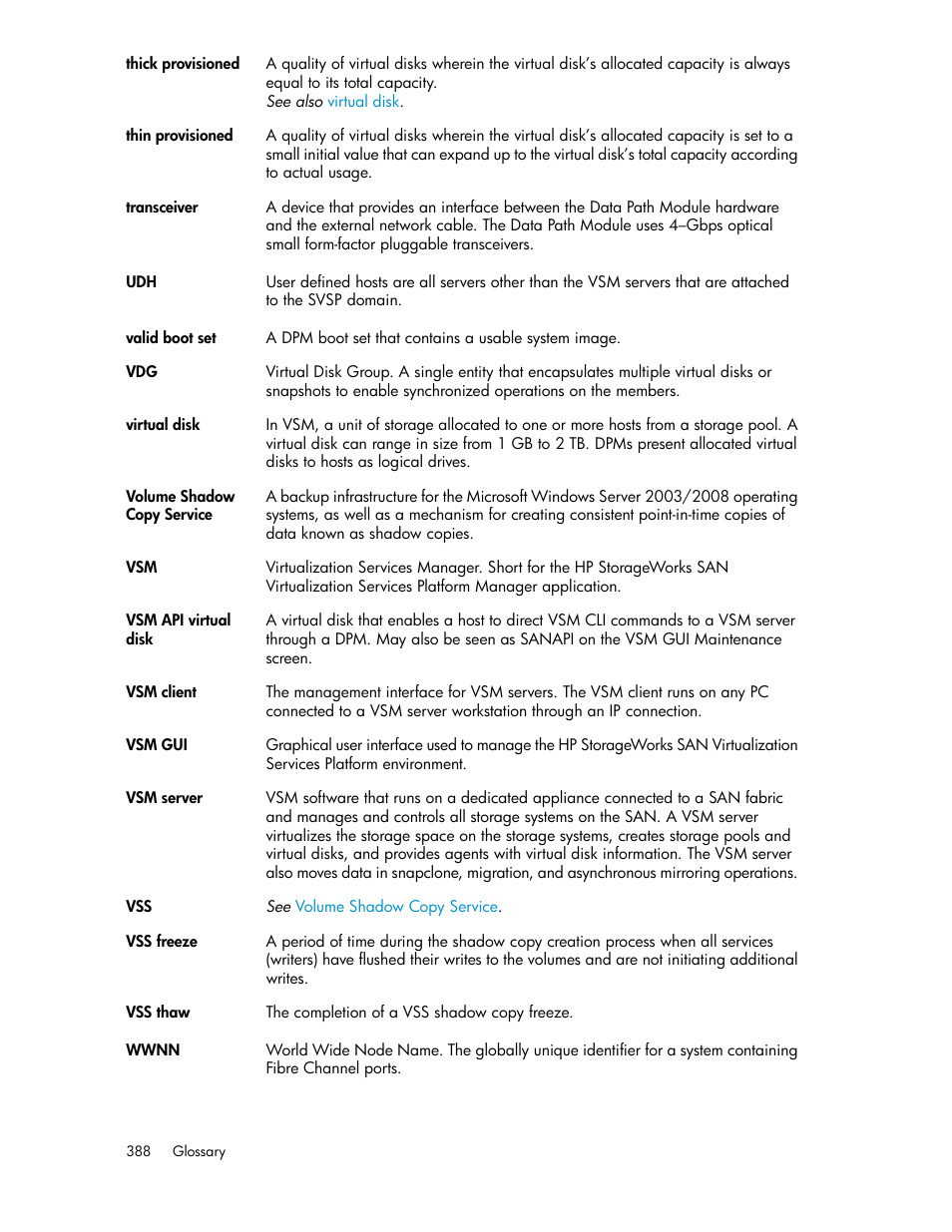 HP SAN Virtualization Services Platform User Manual | Page 388 / 400