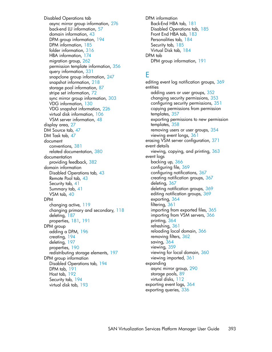 HP SAN Virtualization Services Platform User Manual | Page 393 / 400