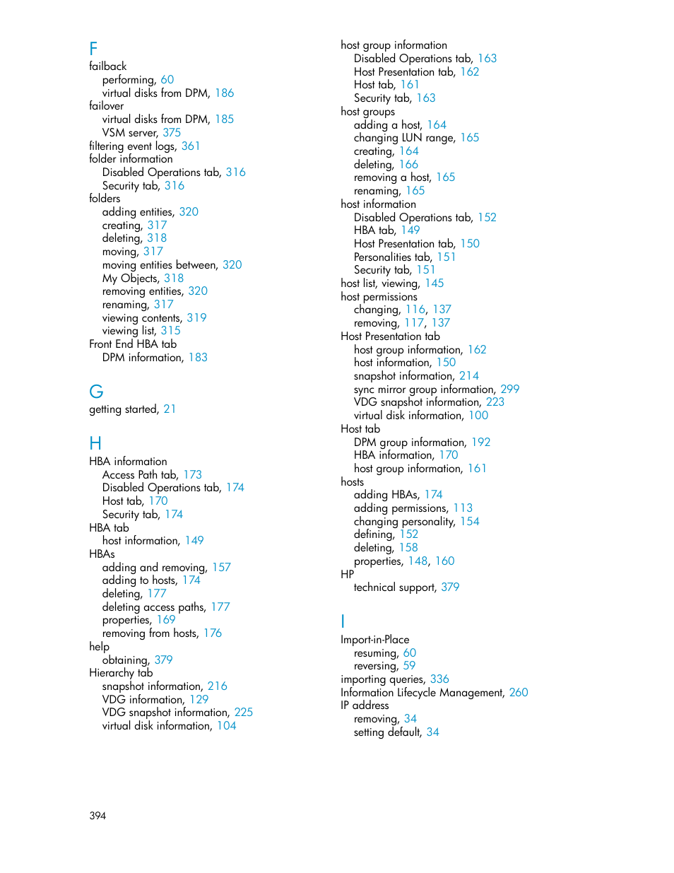 HP SAN Virtualization Services Platform User Manual | Page 394 / 400
