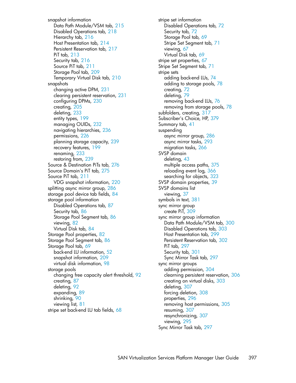 HP SAN Virtualization Services Platform User Manual | Page 397 / 400