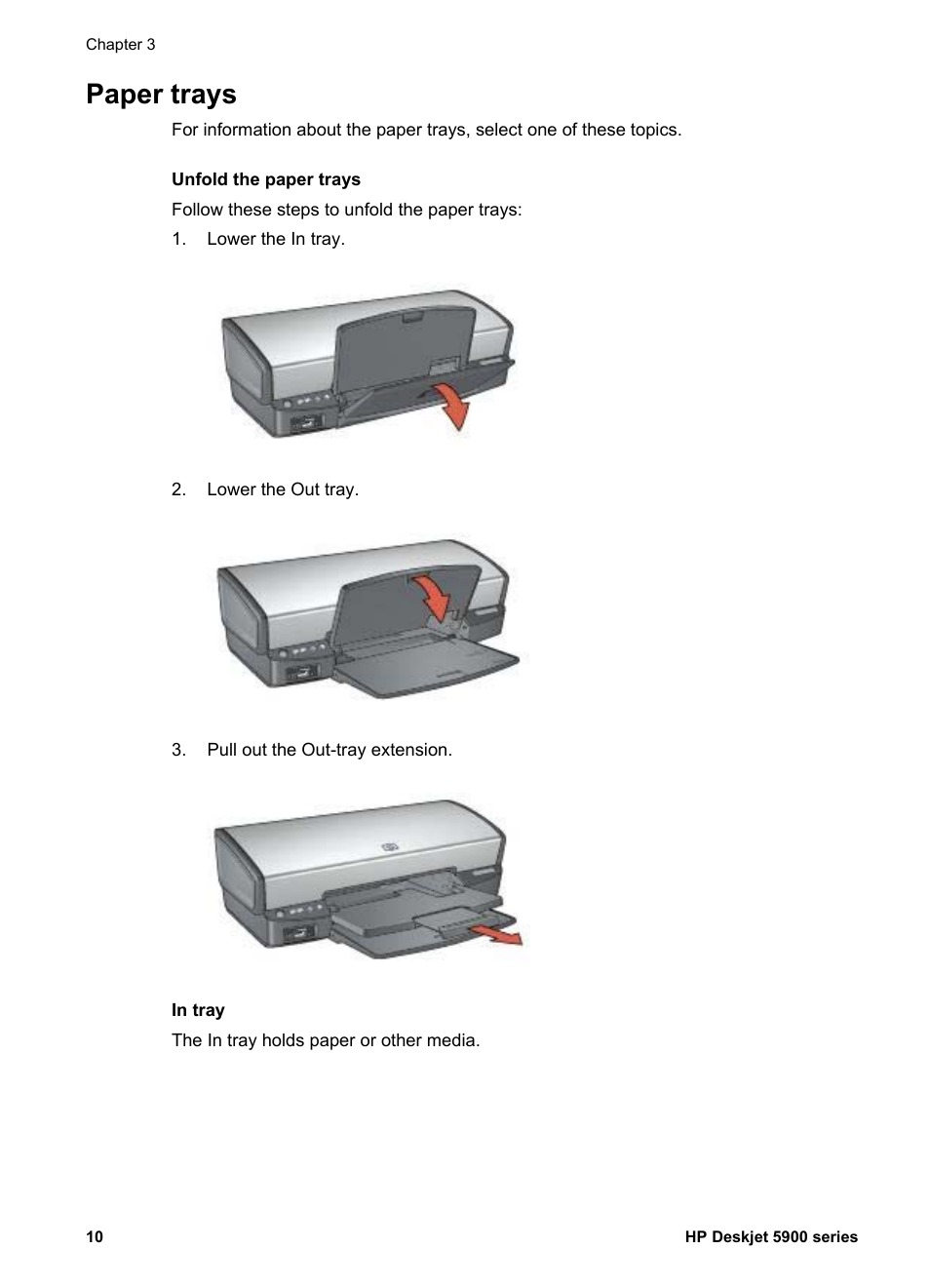 Paper trays | HP Deskjet 5943 Photo Printer User Manual | Page 12 / 86