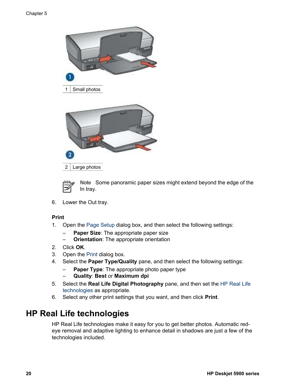 Hp real life technologies | HP Deskjet 5943 Photo Printer User Manual | Page 22 / 86