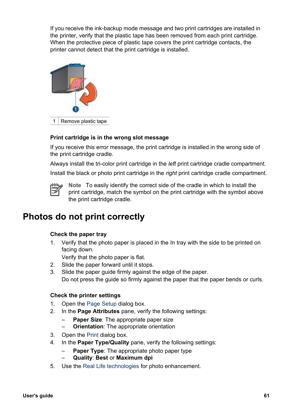 Photos do not print correctly | HP Deskjet 5943 Photo Printer User Manual | Page 63 / 86