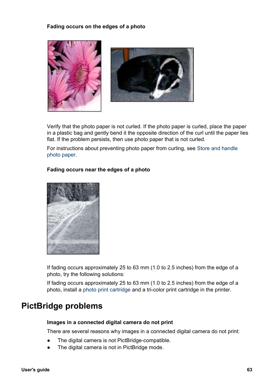 Pictbridge problems | HP Deskjet 5943 Photo Printer User Manual | Page 65 / 86