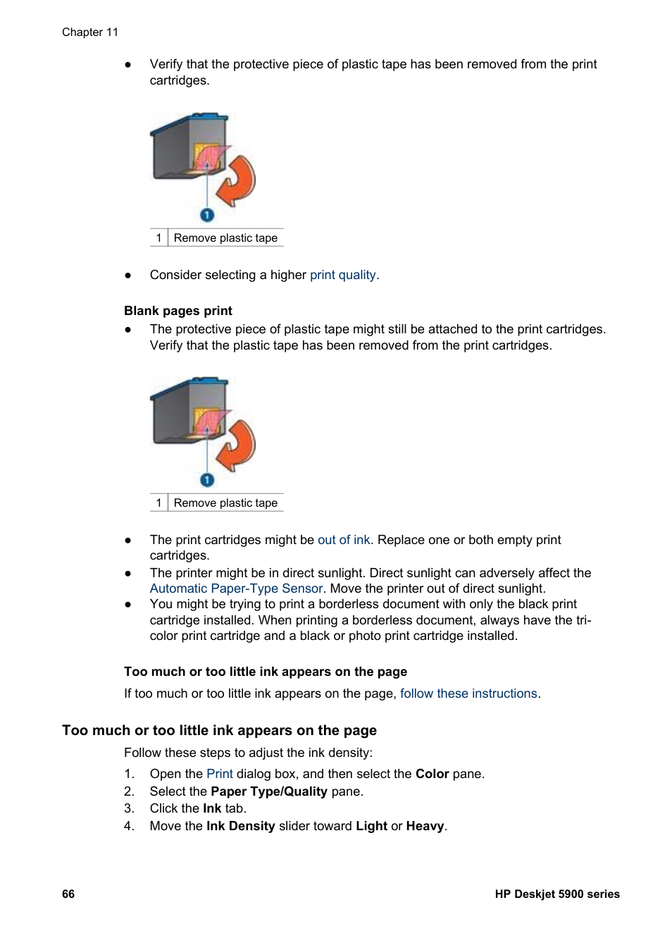 HP Deskjet 5943 Photo Printer User Manual | Page 68 / 86