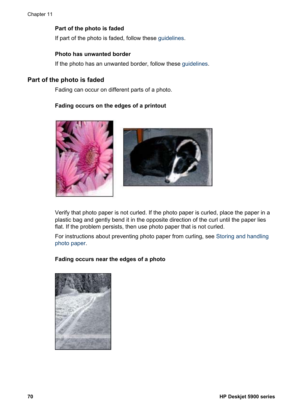 Part of the photo is faded | HP Deskjet 5943 Photo Printer User Manual | Page 72 / 86