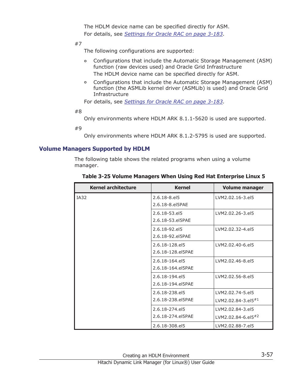 Volume managers supported by hdlm -57 | HP Hitachi Dynamic Link Manager Software Licenses User Manual | Page 129 / 716