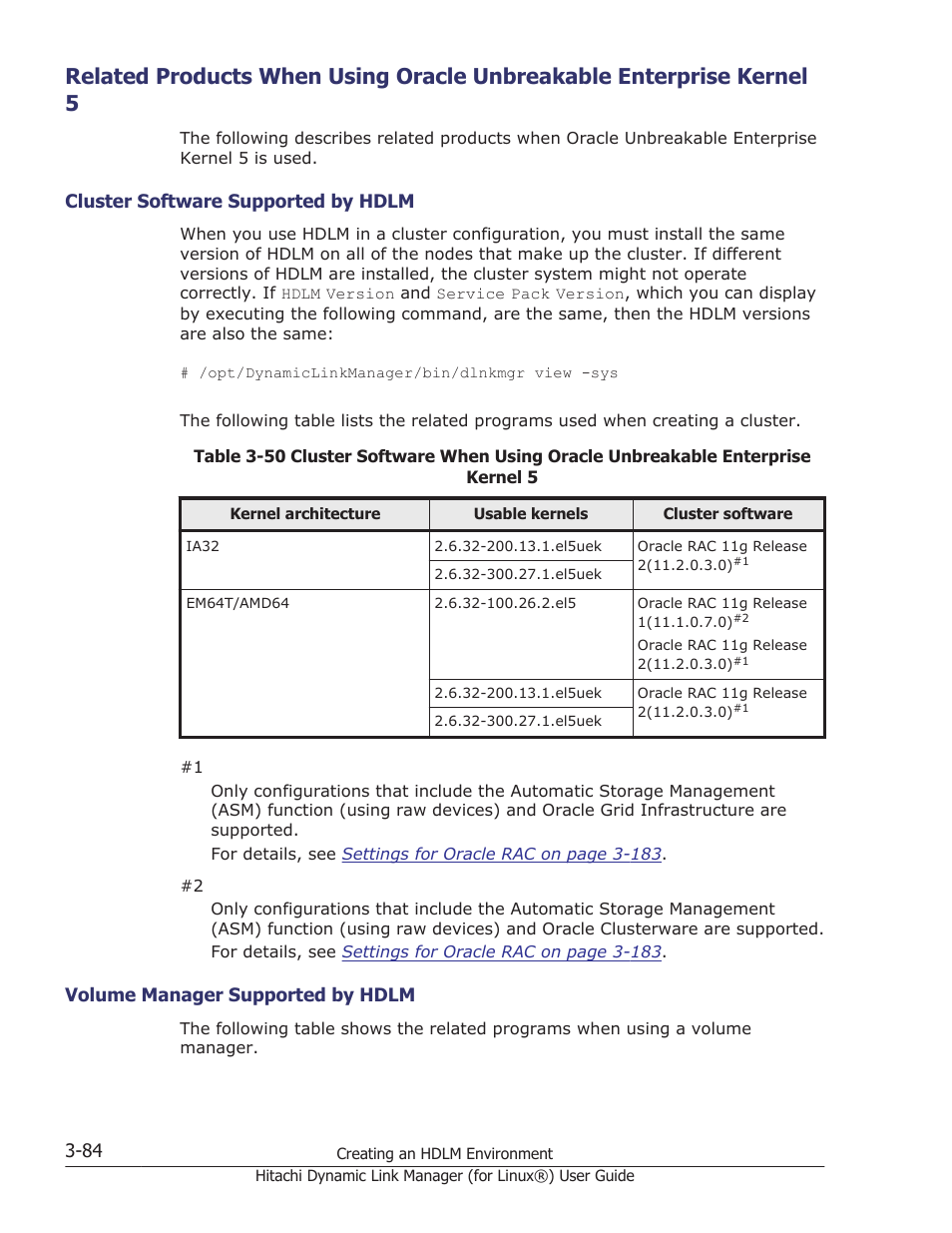 Cluster software supported by hdlm -84, Volume manager supported by hdlm -84, Related products | Related | HP Hitachi Dynamic Link Manager Software Licenses User Manual | Page 156 / 716