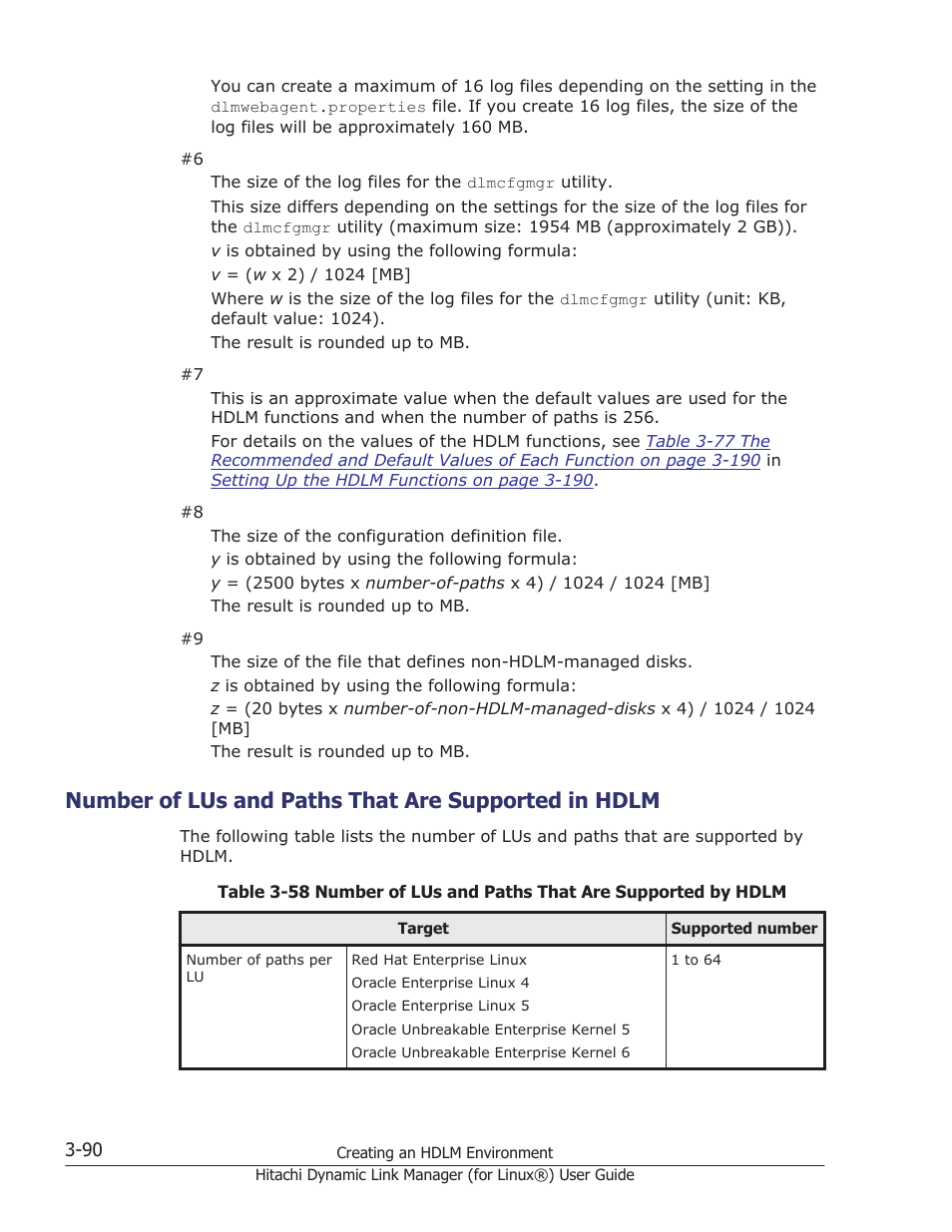 Number of lus and paths that are supported in hdlm | HP Hitachi Dynamic Link Manager Software Licenses User Manual | Page 162 / 716