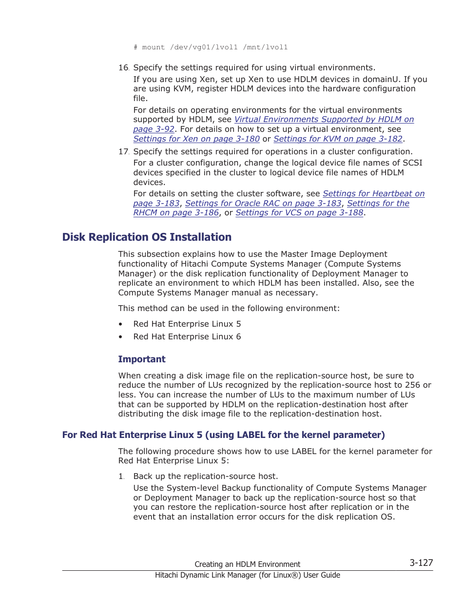 Disk replication os installation, Disk replication os installation -127 | HP Hitachi Dynamic Link Manager Software Licenses User Manual | Page 199 / 716