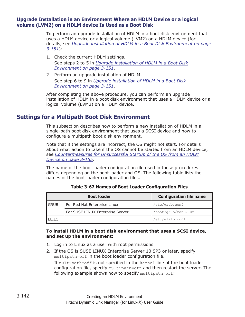 Settings for a multipath boot disk environment, Volume (lvm2) on a scsi device. for details, see, Settings for a multipath | Settings for a multipath boot disk environment on | HP Hitachi Dynamic Link Manager Software Licenses User Manual | Page 214 / 716