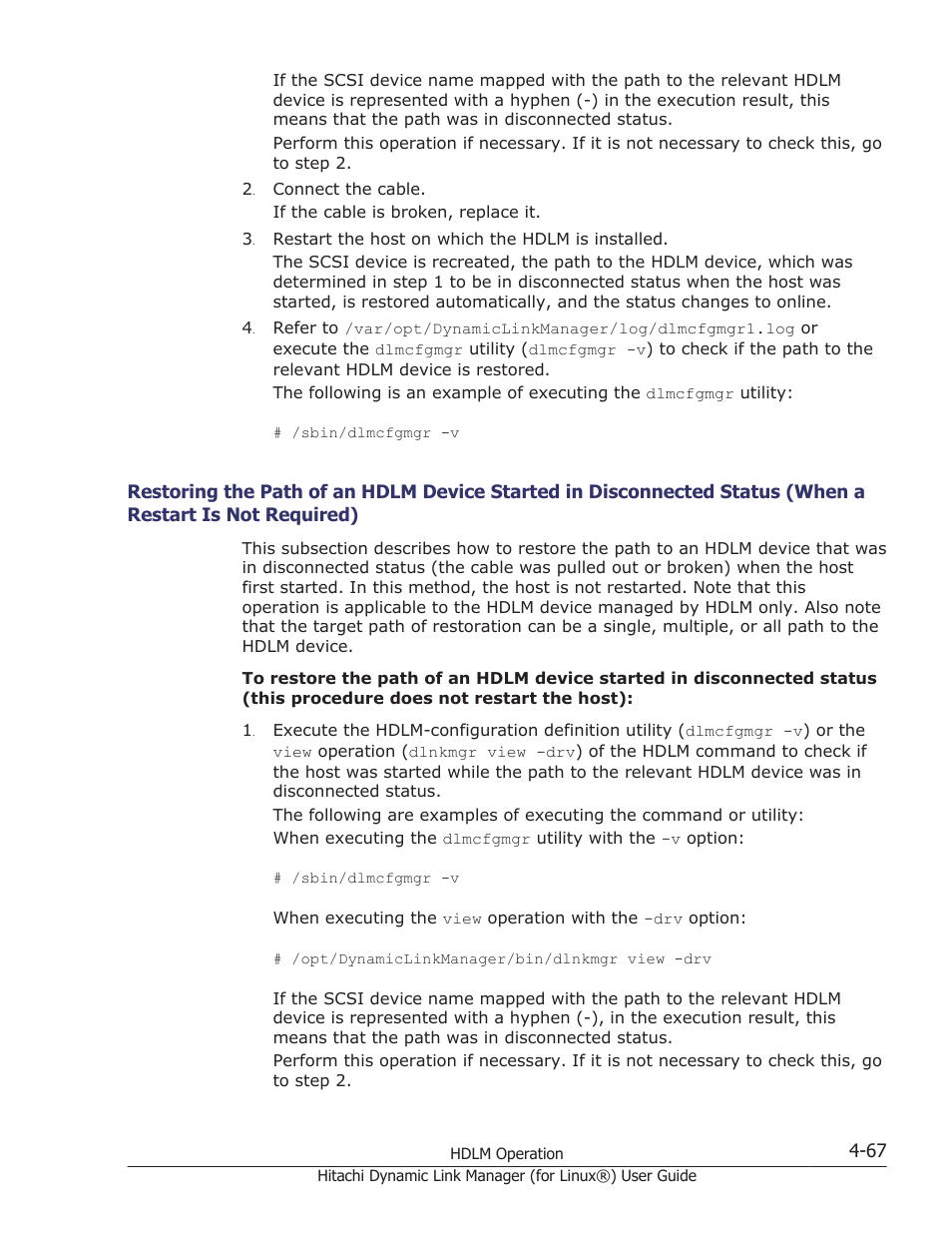 A restart is not required) -67 | HP Hitachi Dynamic Link Manager Software Licenses User Manual | Page 371 / 716