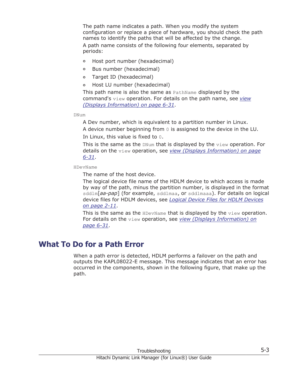 What to do for a path error, What to do for a path error -3 | HP Hitachi Dynamic Link Manager Software Licenses User Manual | Page 383 / 716