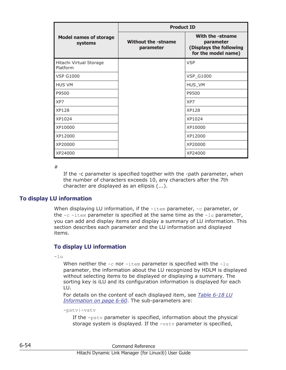 To display lu information -54 | HP Hitachi Dynamic Link Manager Software Licenses User Manual | Page 442 / 716