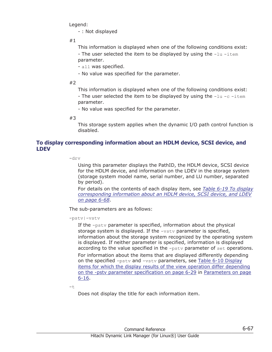Ldev -67 | HP Hitachi Dynamic Link Manager Software Licenses User Manual | Page 455 / 716