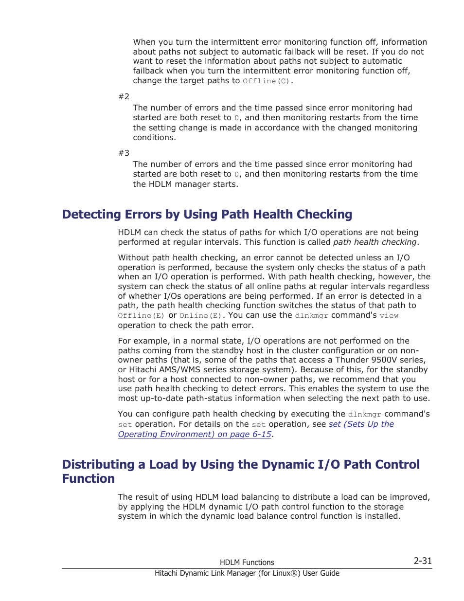 Detecting errors by using path health checking, Detecting errors by using path health checking -31 | HP Hitachi Dynamic Link Manager Software Licenses User Manual | Page 55 / 716