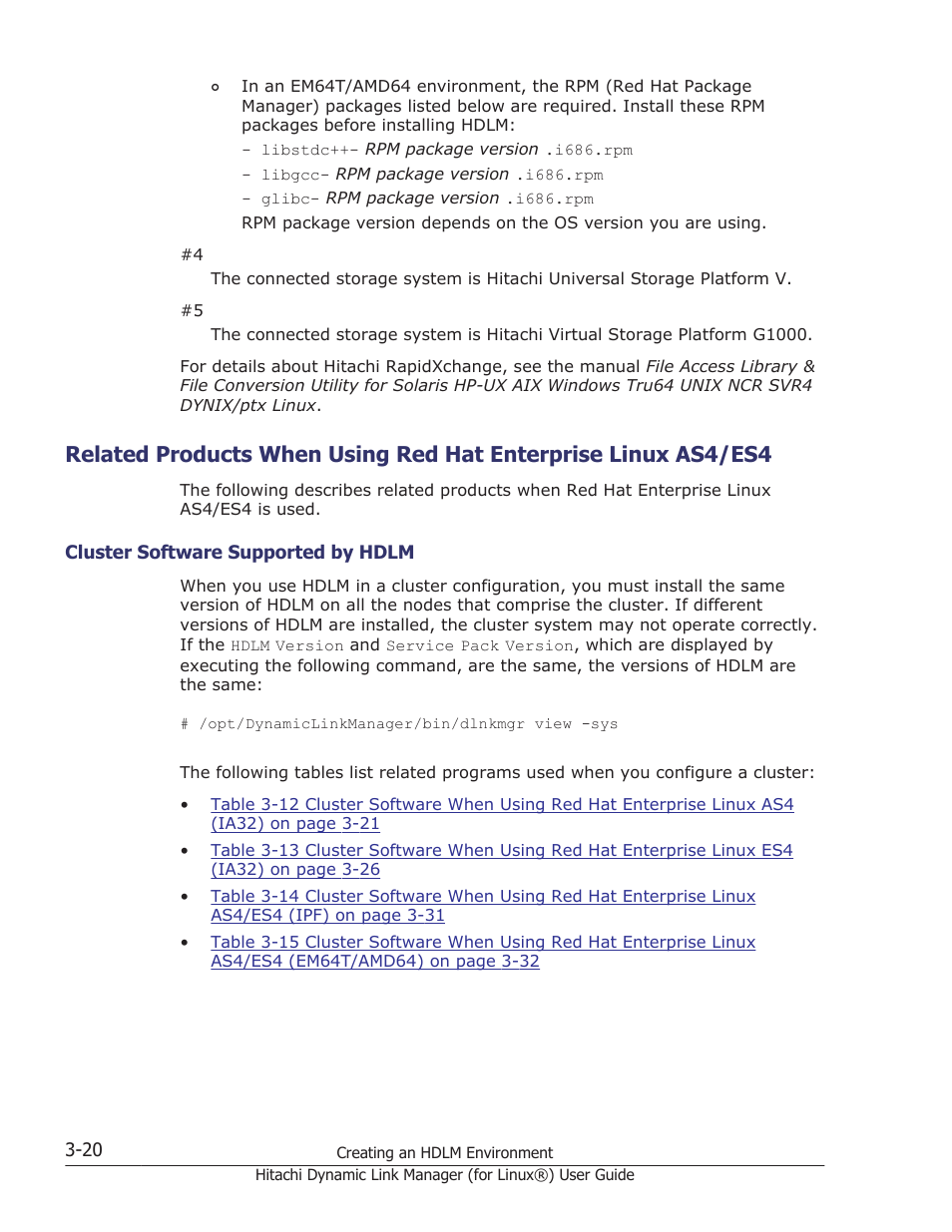 Cluster software supported by hdlm -20, Related products, Related products when using | HP Hitachi Dynamic Link Manager Software Licenses User Manual | Page 92 / 716