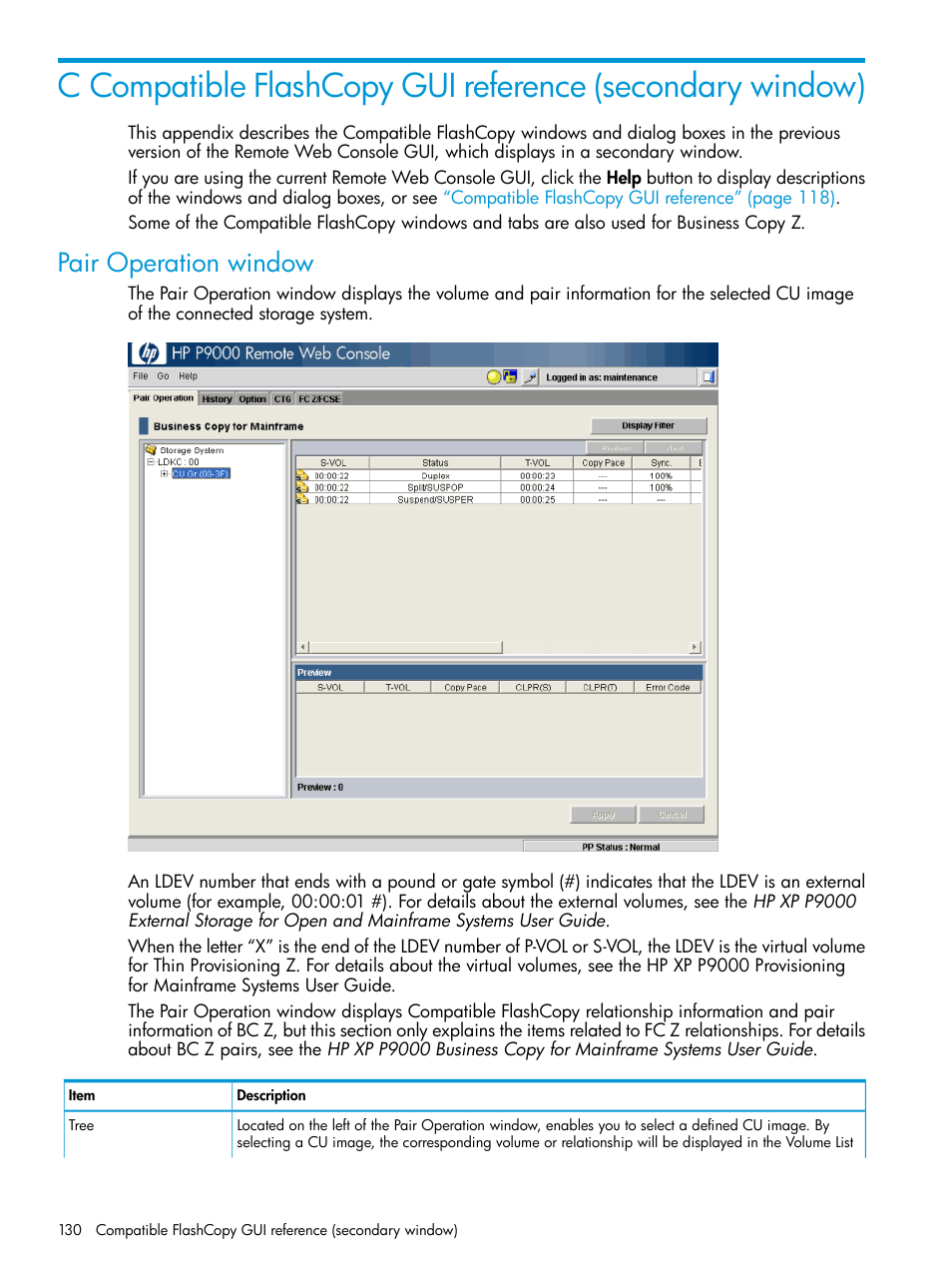 Pair operation window | HP XP P9500 Storage User Manual | Page 130 / 146