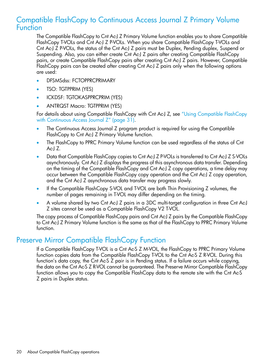 Preserve mirror compatible flashcopy function | HP XP P9500 Storage User Manual | Page 20 / 146