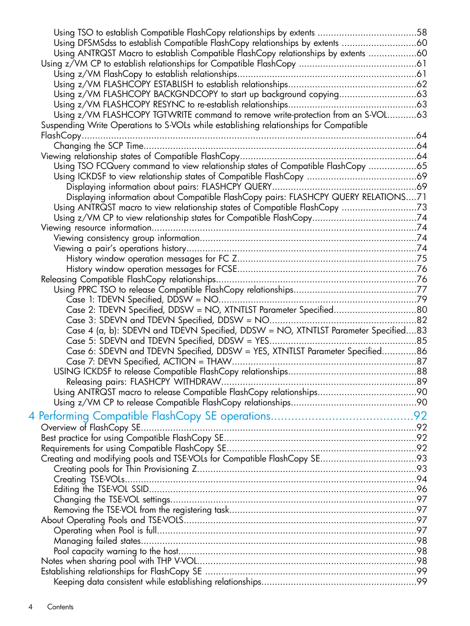 4 performing compatible flashcopy se operations | HP XP P9500 Storage User Manual | Page 4 / 146