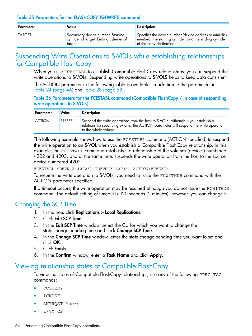 Changing the scp time | HP XP P9500 Storage User Manual | Page 64 / 146