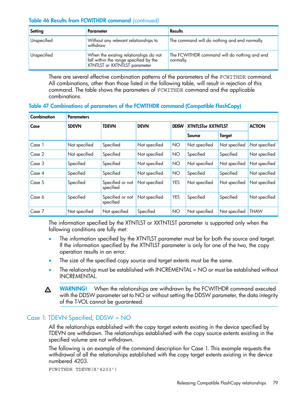 Case 1: tdevn specified, ddsw = no | HP XP P9500 Storage User Manual | Page 79 / 146