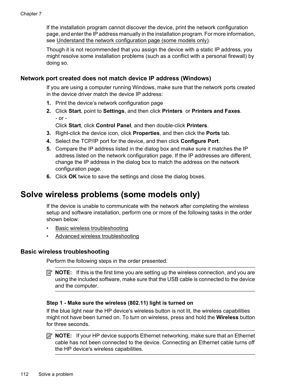 Solve wireless problems (some models only), Basic wireless troubleshooting | HP OFFICEJET 4500 User Manual | Page 116 / 228