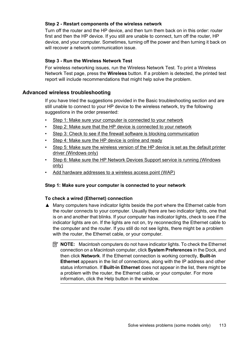 Advanced wireless troubleshooting | HP OFFICEJET 4500 User Manual | Page 117 / 228