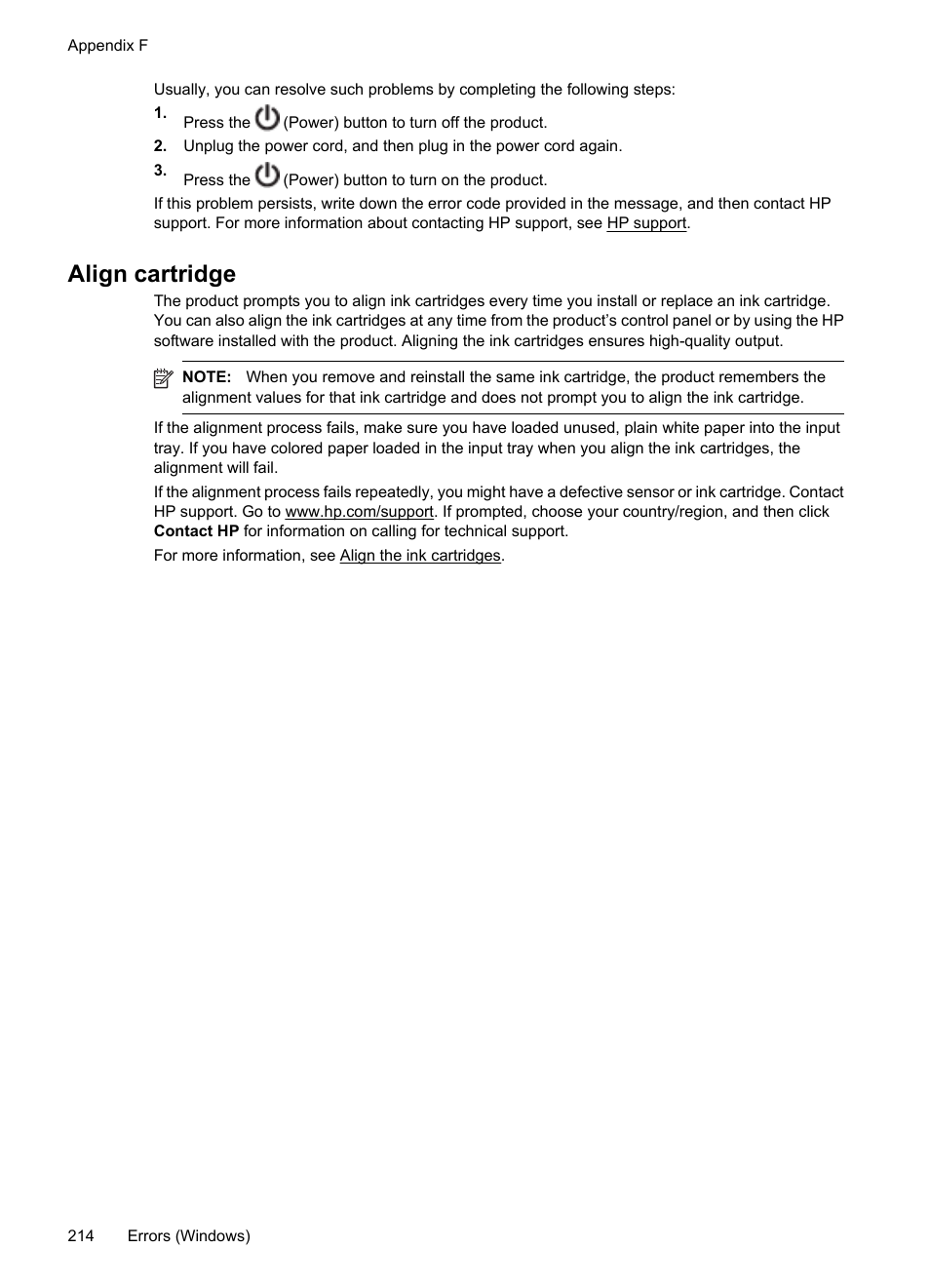 Align cartridge | HP OFFICEJET 4500 User Manual | Page 218 / 228