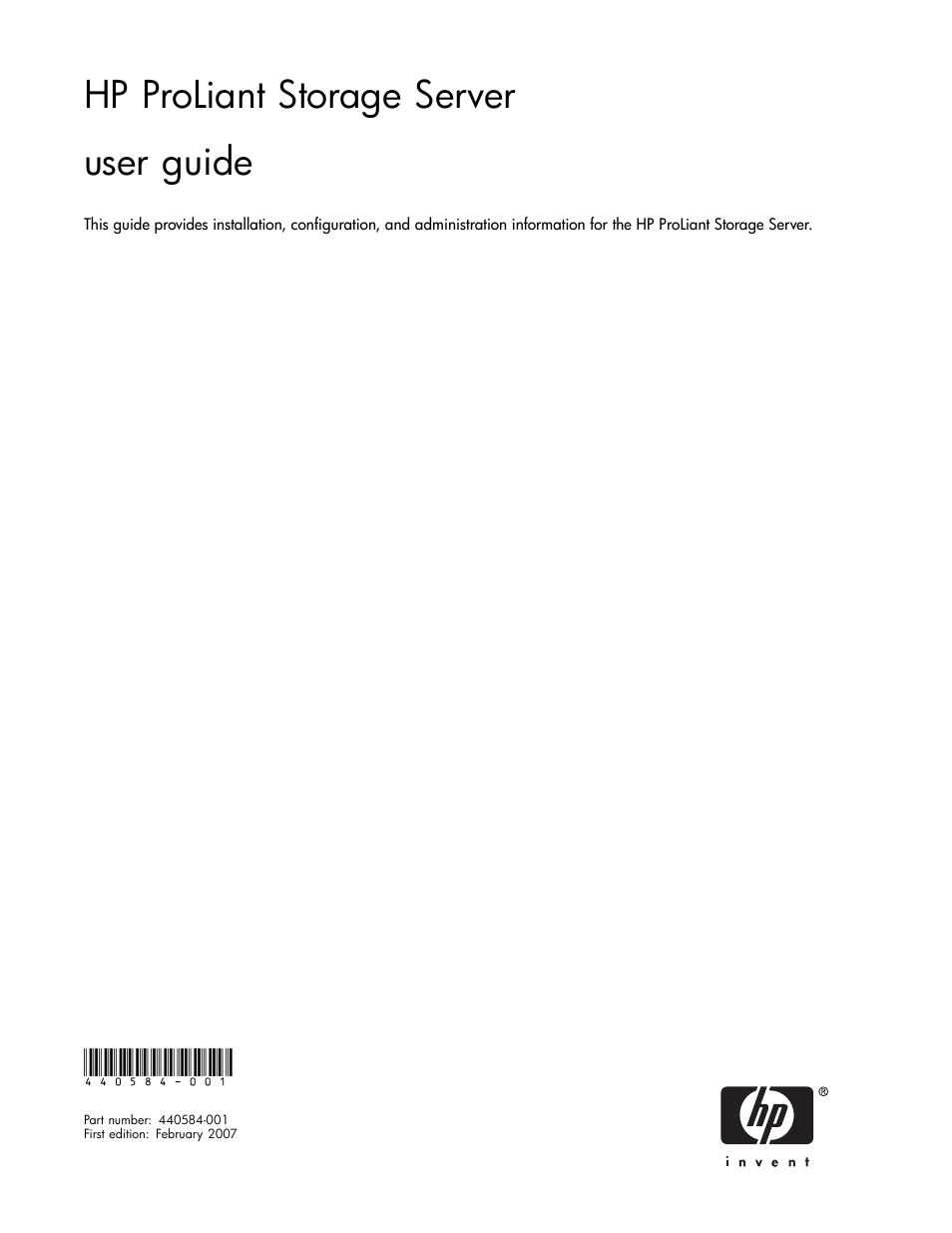 HP ProLiant DL585 G2 Storage-Server User Manual | 150 pages