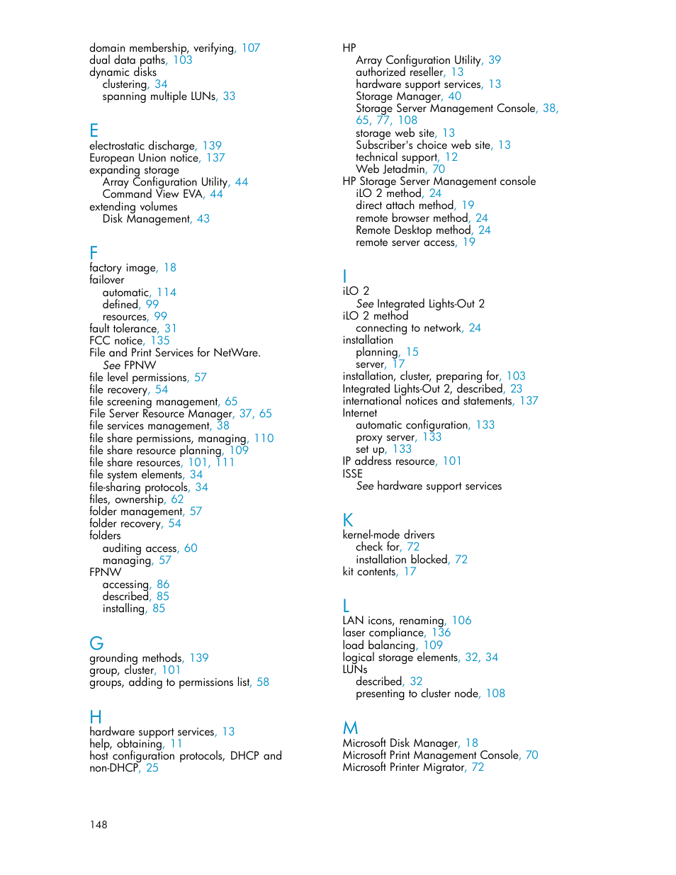 HP ProLiant DL585 G2 Storage-Server User Manual | Page 148 / 150