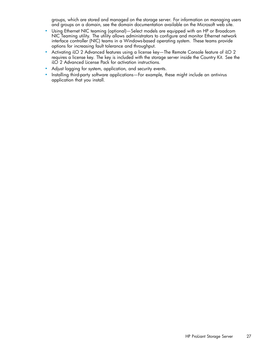 HP ProLiant DL585 G2 Storage-Server User Manual | Page 27 / 150