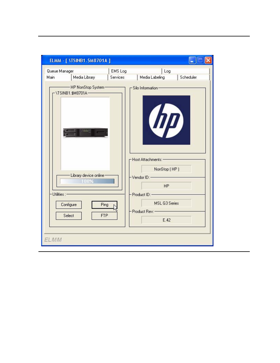 Figure 5-1, Main tab | HP Integrity NonStop J-Series User Manual | Page 52 / 96