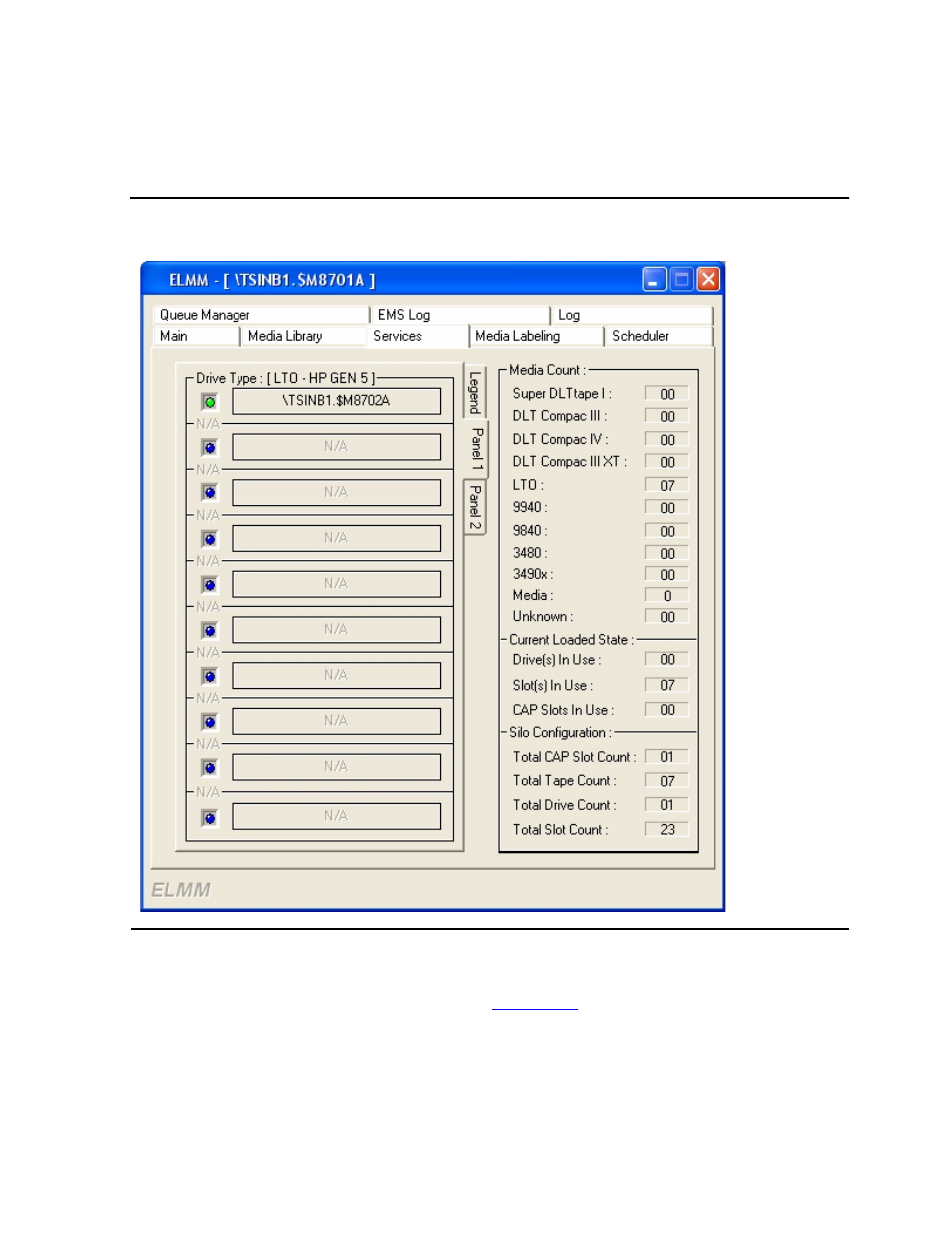 Panel tabs, Figure 5-8, Services tab - panels | HP Integrity NonStop J-Series User Manual | Page 60 / 96