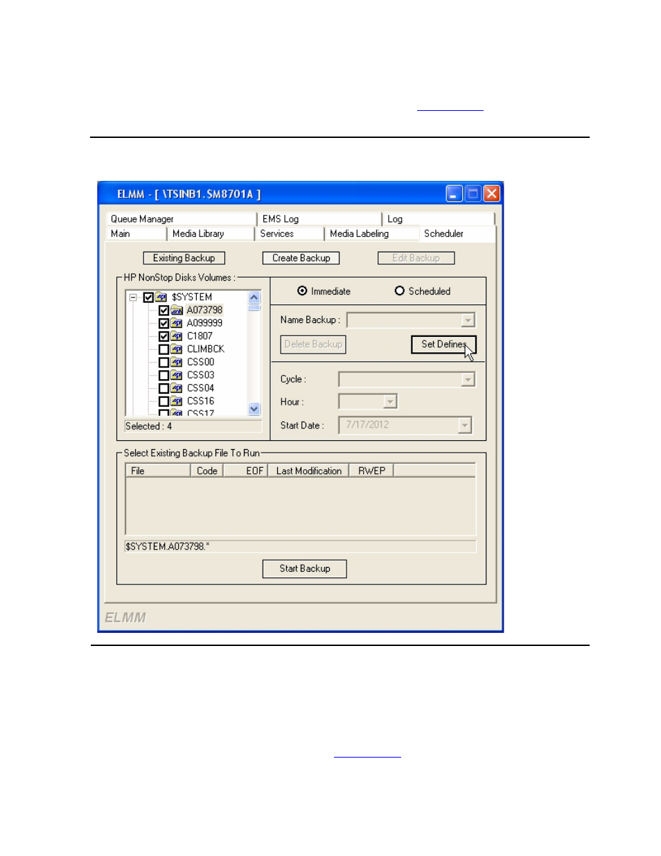 Create an immediate backup, Figure 5-15, Create immediate backup | HP Integrity NonStop J-Series User Manual | Page 70 / 96
