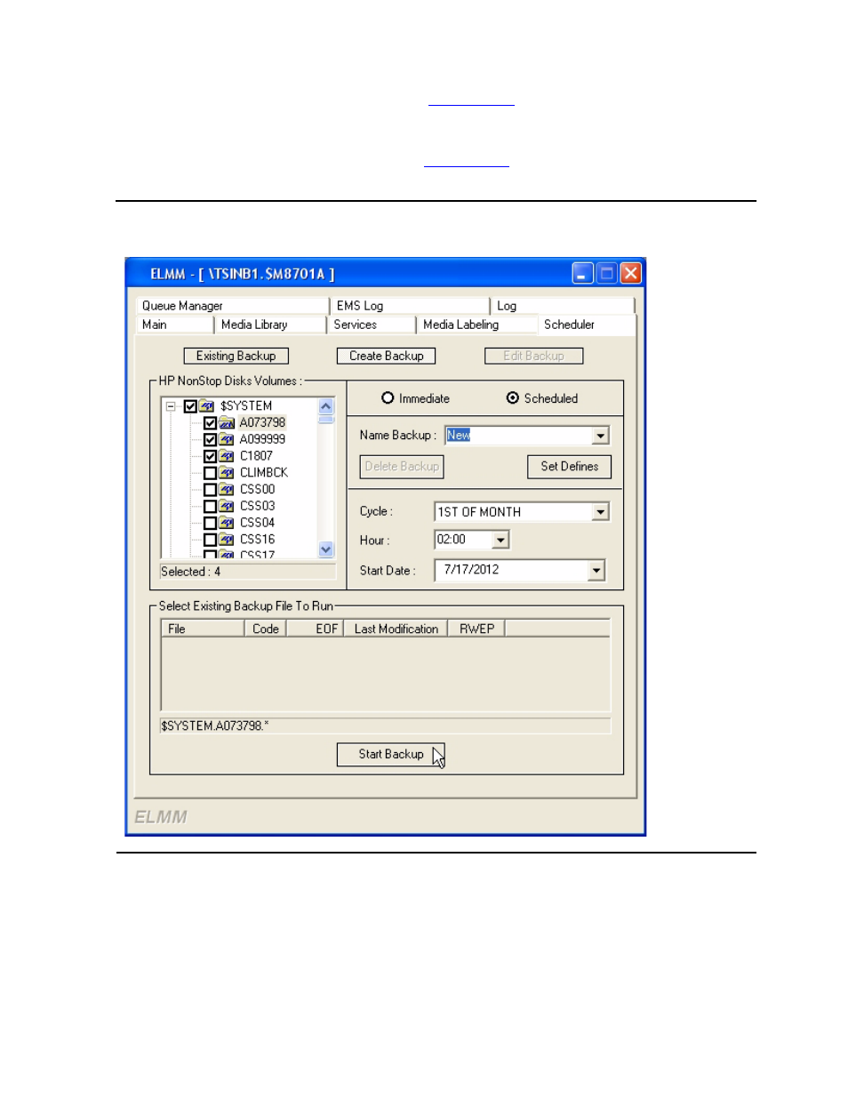 Figure 5-21, Create scheduled backup - final steps | HP Integrity NonStop J-Series User Manual | Page 76 / 96