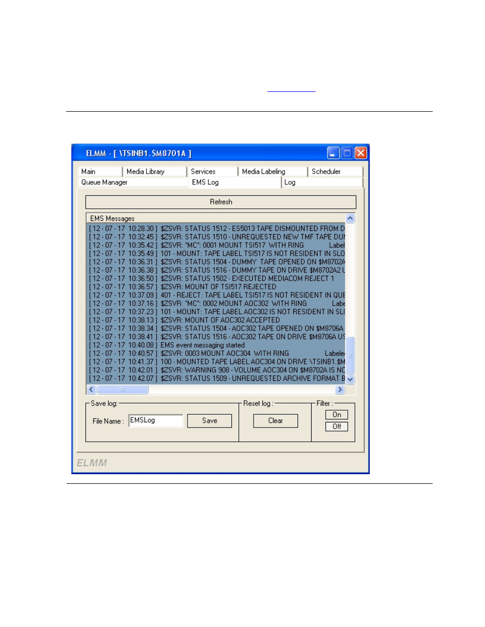 Ems log tab, Figure 5-23 | HP Integrity NonStop J-Series User Manual | Page 79 / 96