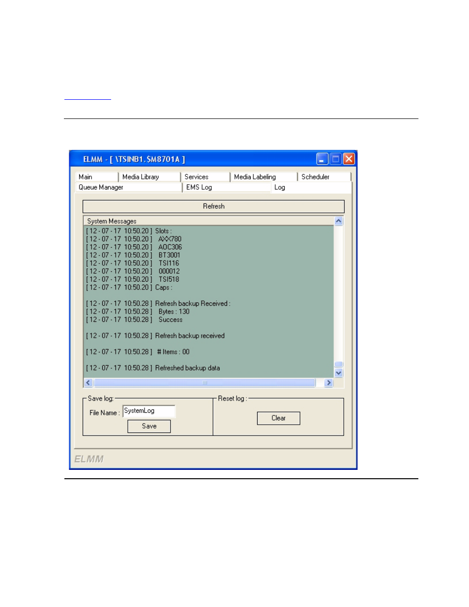 Elmm log tab, Figure 5-24 | HP Integrity NonStop J-Series User Manual | Page 80 / 96