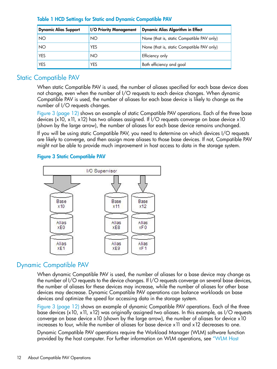 Static compatible pav, Dynamic compatible pav, Static compatible pav dynamic compatible pav | HP StorageWorks XP Remote Web Console Software User Manual | Page 12 / 75