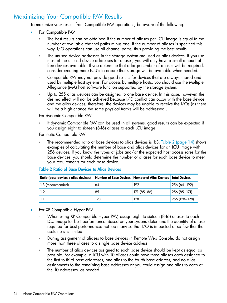 Maximizing your compatible pav results | HP StorageWorks XP Remote Web Console Software User Manual | Page 14 / 75