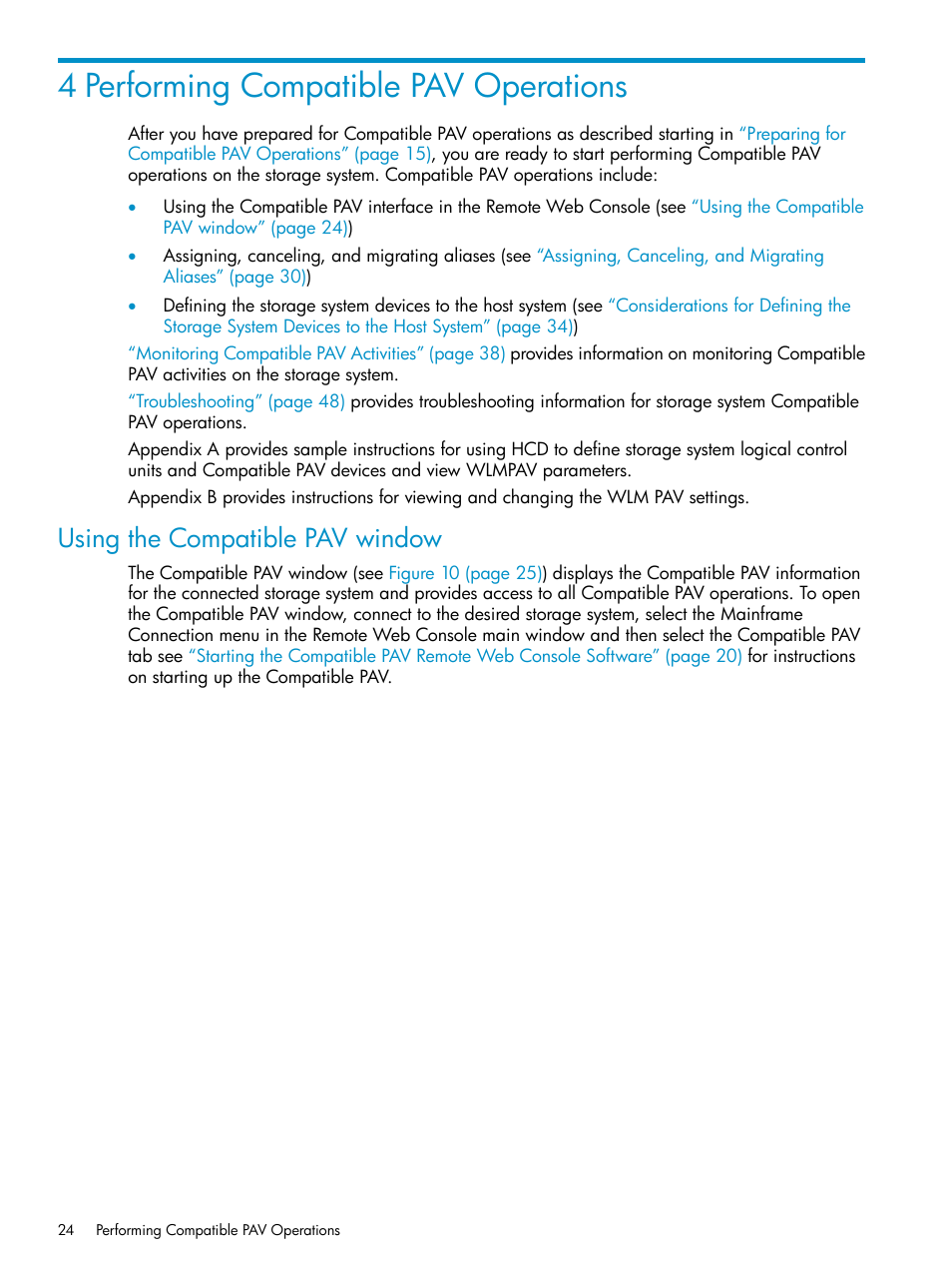 4 performing compatible pav operations, Using the compatible pav window | HP StorageWorks XP Remote Web Console Software User Manual | Page 24 / 75