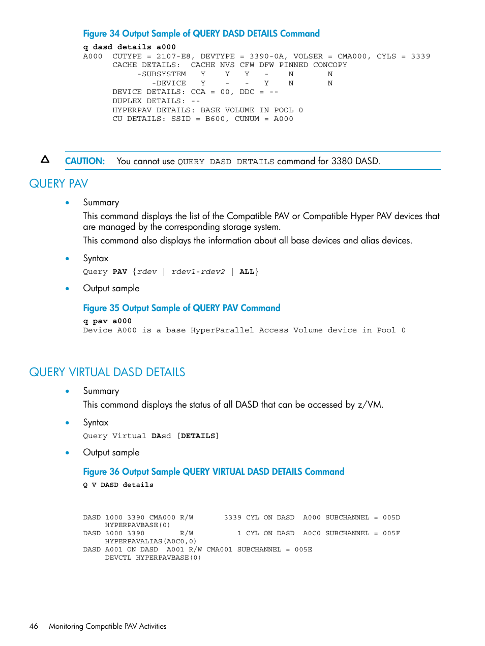 Query pav, Query virtual dasd details, Query pav query virtual dasd details | HP StorageWorks XP Remote Web Console Software User Manual | Page 46 / 75