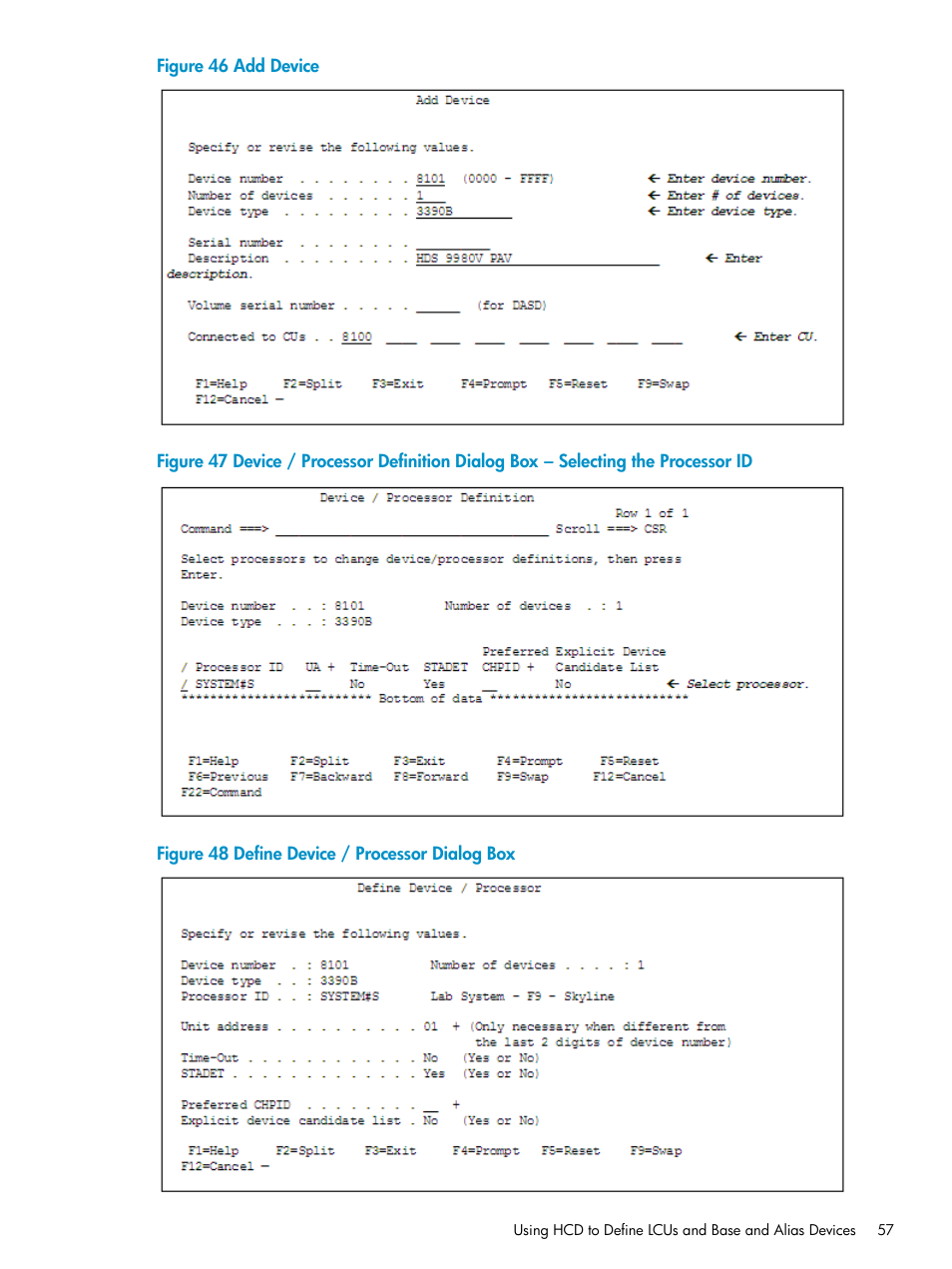 Device / processor definition, Define device / processor dialog | HP StorageWorks XP Remote Web Console Software User Manual | Page 57 / 75