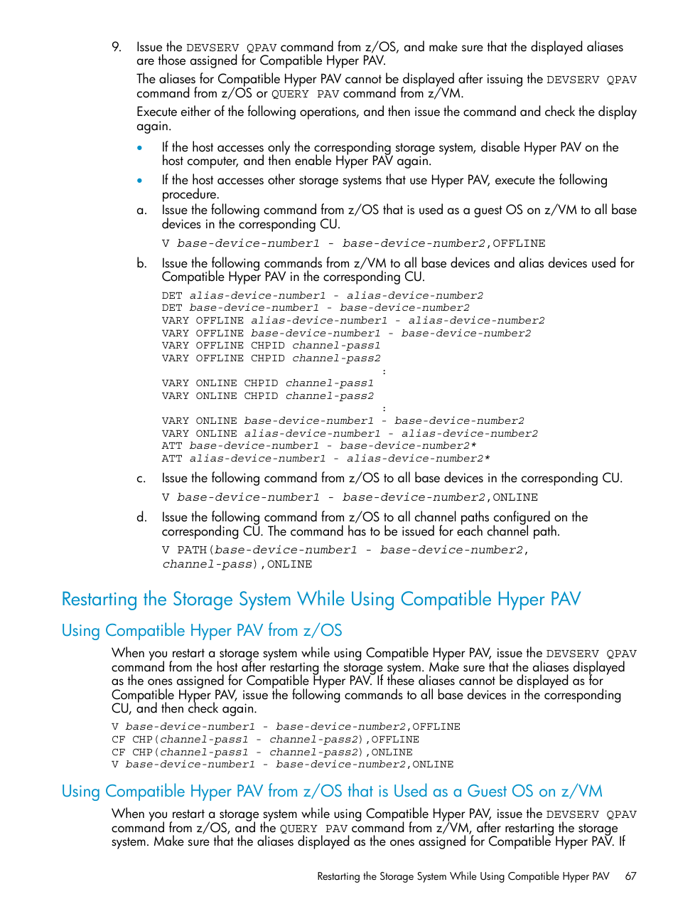 Using compatible hyper pav from z/os | HP StorageWorks XP Remote Web Console Software User Manual | Page 67 / 75