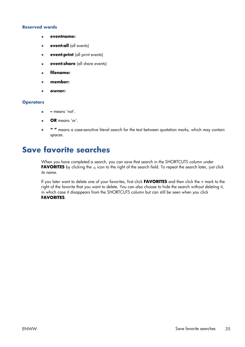 Save favorite searches | HP Designjet T1300 ePrinter User Manual | Page 39 / 54