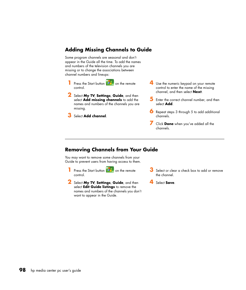 HP Media Center m477.uk Desktop PC User Manual | Page 104 / 232
